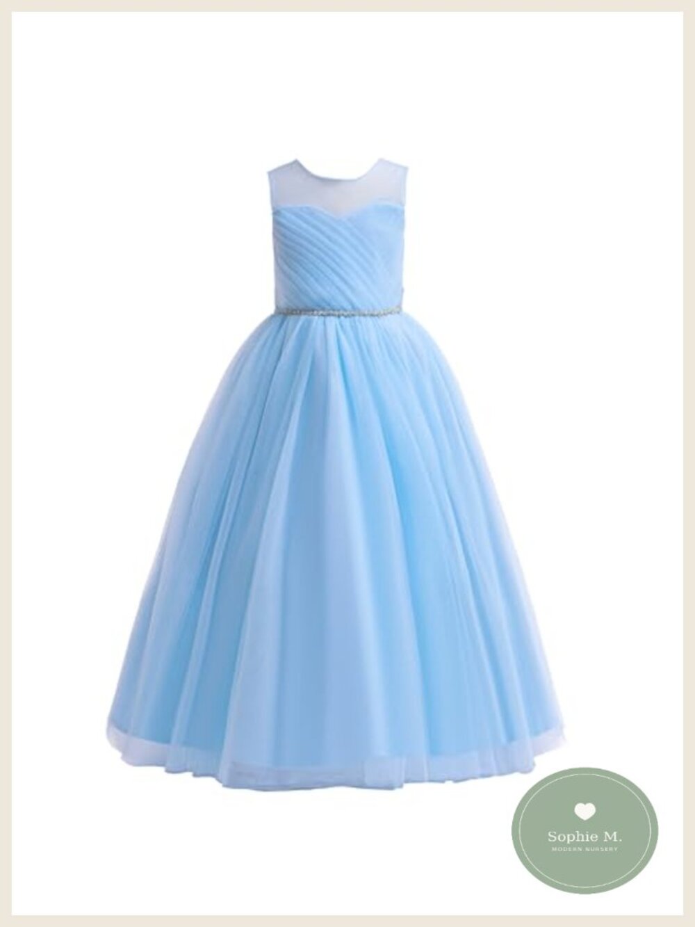 Girls Tulle Formal Dress A-Line Maxi Pageant Wedding Party Gown